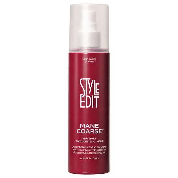 Style Edit MANE COARSE Sea Salt Spray for Hair | Thickening Texturizing Spray for Men & Women | Instant Volume & Texture with Light Hold for Beach Waves | 6.7 oz