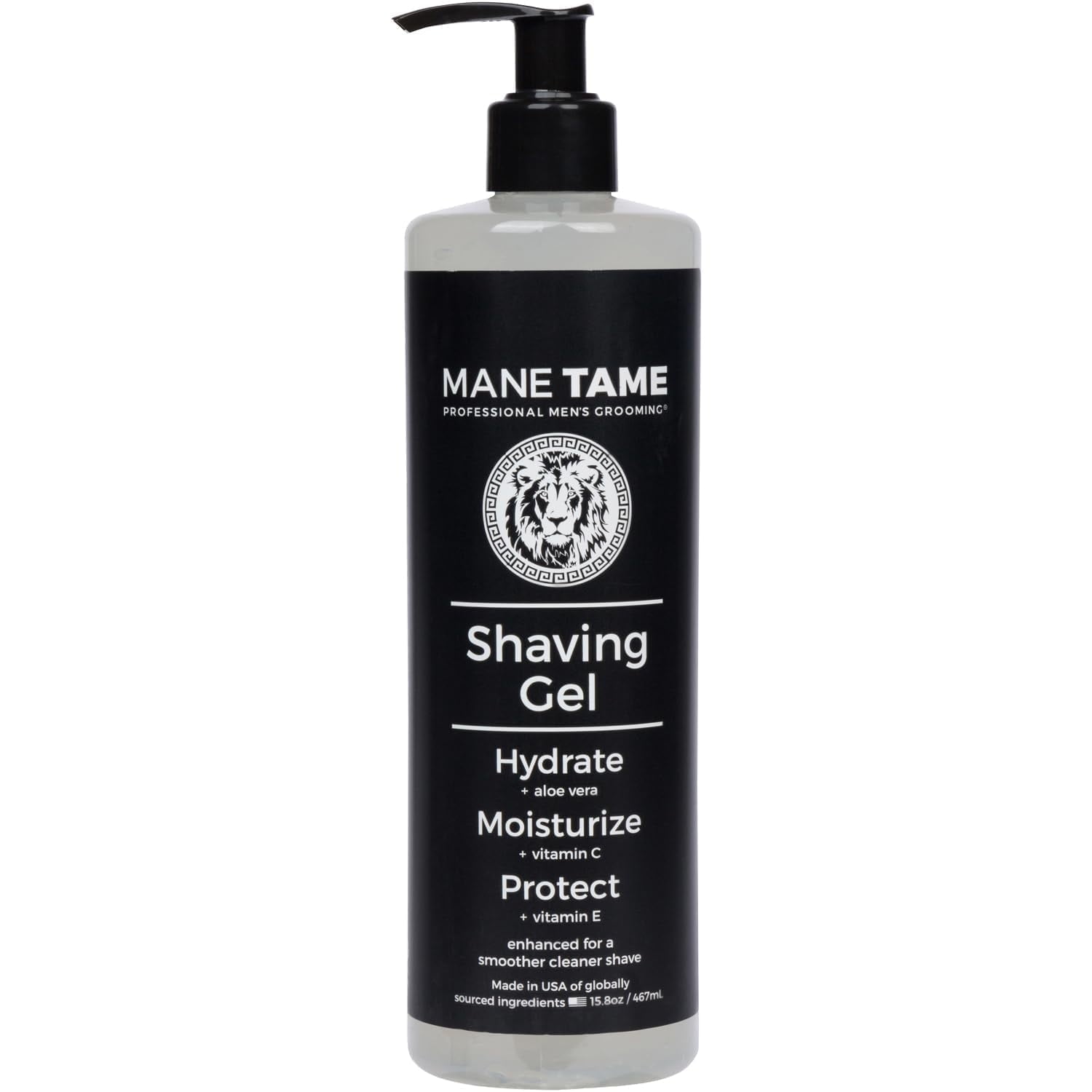 MANE TAME Professional Men's Grooming Original Shaving Gel 15.8oz Light Masculine Scent