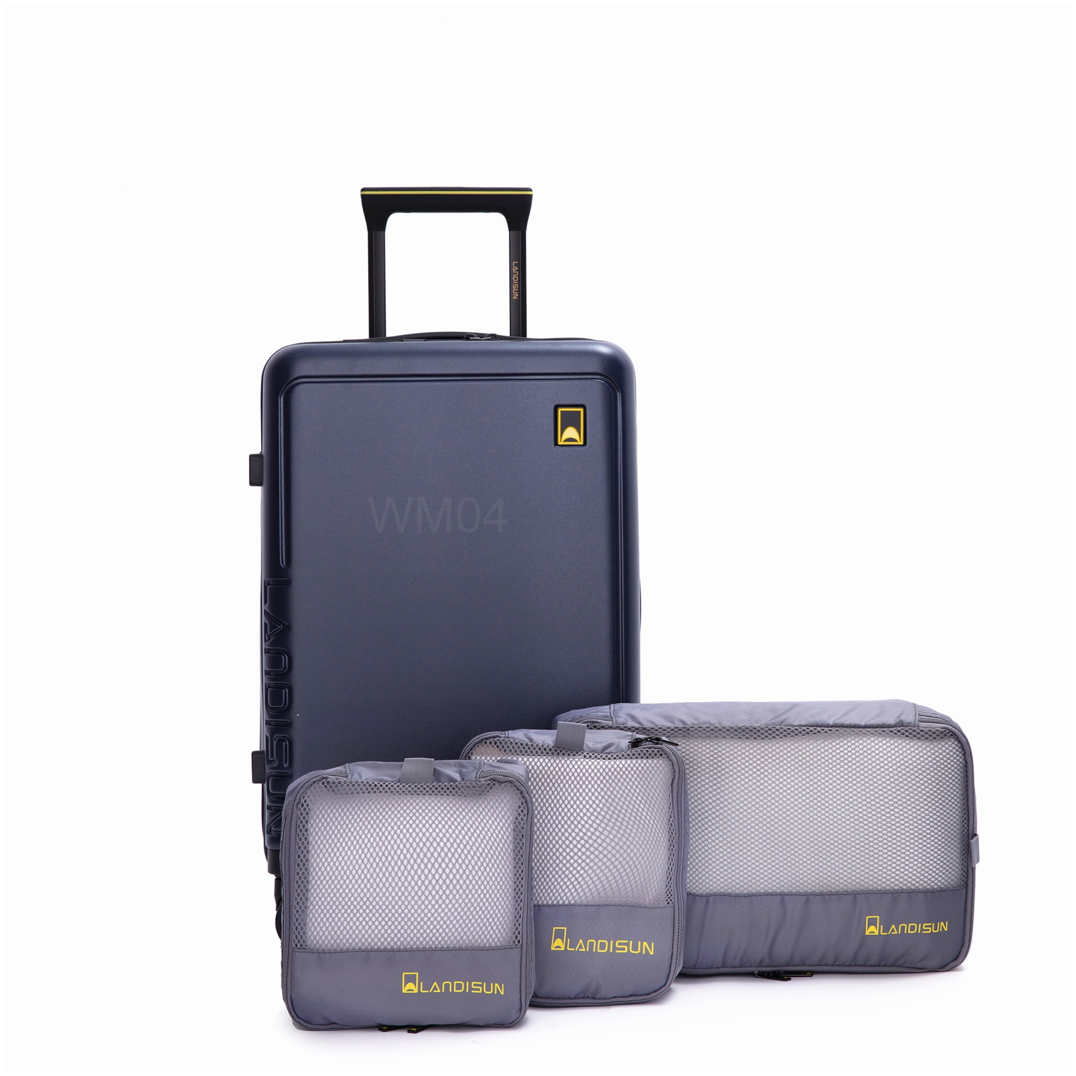 MANGIJOY 19 Inch Airline Approved Carry-On Suitcase, ABS Hardshell Spinner Luggage with Lining Bag, Navy Blue