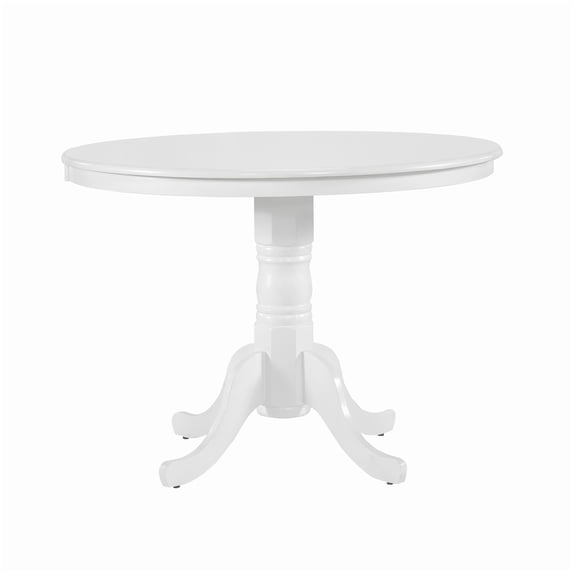MANGIJOY 39-Inch Round White Dining Table, Farmhouse Pedestal Base Kitchen Table for Breakfast Nook