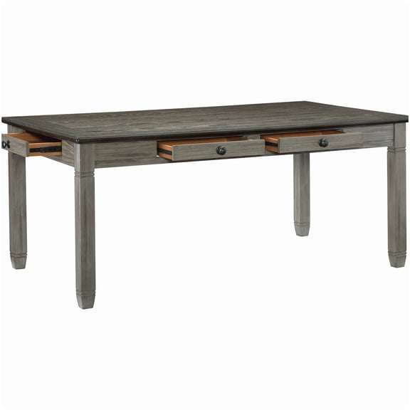 MANGIJOY 6-Drawer Rectangular Dining Table, Two-Tone Wood Finish Large Kitchen Table 72x40 Inch