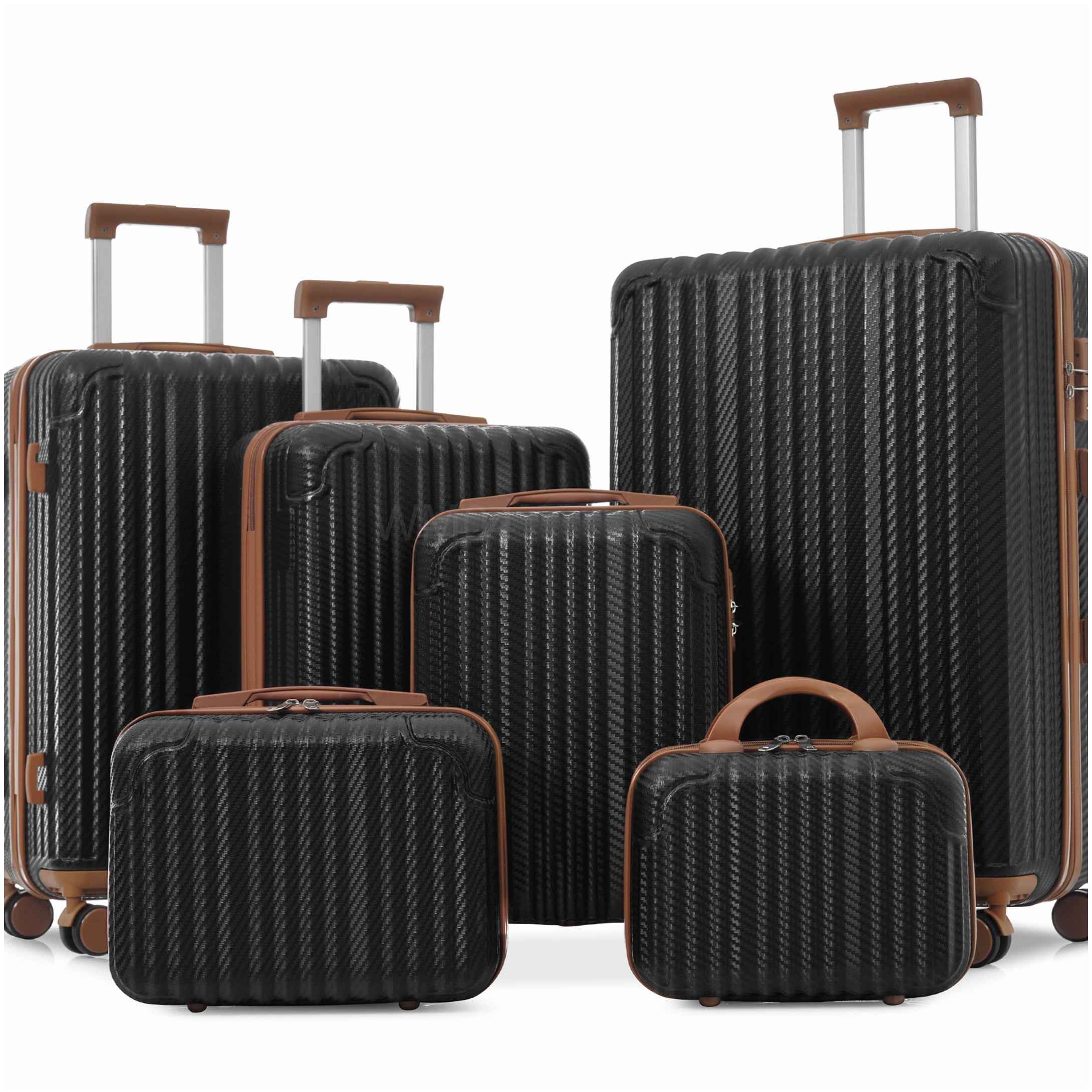 MANGIJOY ABS Hardshell 6-Piece Spinner Luggage Set with TSA Lock | Lightweight Suitcases for Carry On and Checked Bags