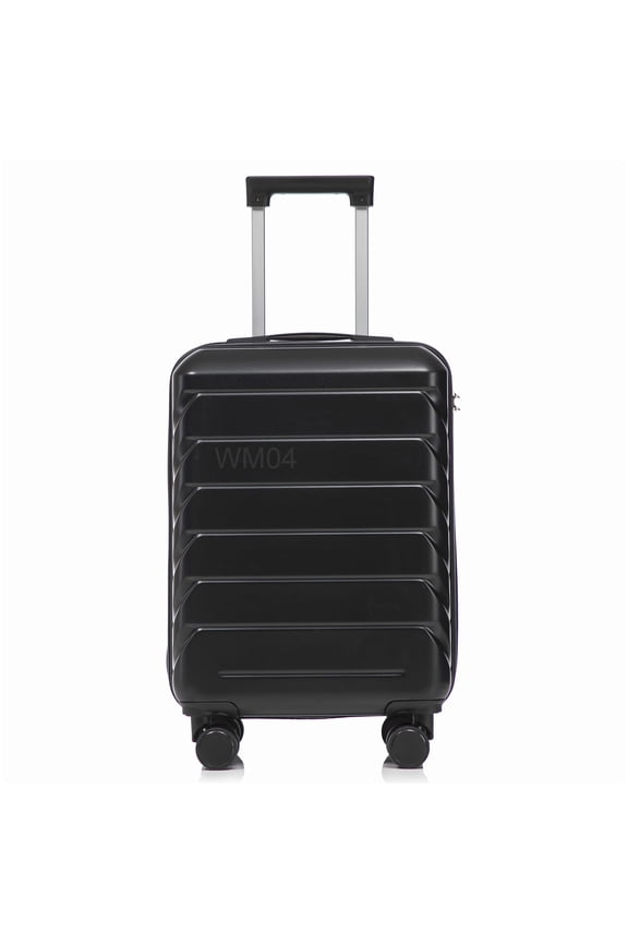 ABS Hardside Luggage 20 Inch, Black Spinner Suitcase with TSA Lock, Lightweight Checked Bag, 4 Multi-Directional Silent Wheels