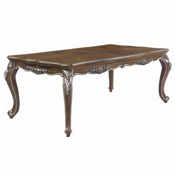 MANGIJOY Antique Oak Finish Expandable Table with 16" Leaf, Solid Wood Look Dining Table for Home