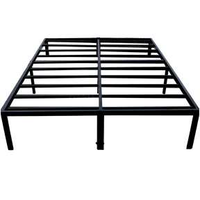 No Box Spring California King Platform Bed, Heavy Duty Metal Frame with Under Bed Storage, Space Saving Foundation, Easy Lock Assembly, Black