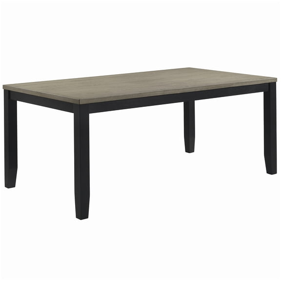 MANGIJOY Contemporary Dining Table with Wood Base in Two-Tone Finish, Rectangular Design