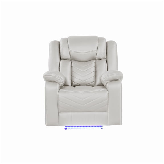 MANGIJOY Contemporary Power Lift Recliner with Charging Station & Ambient LED, Beige