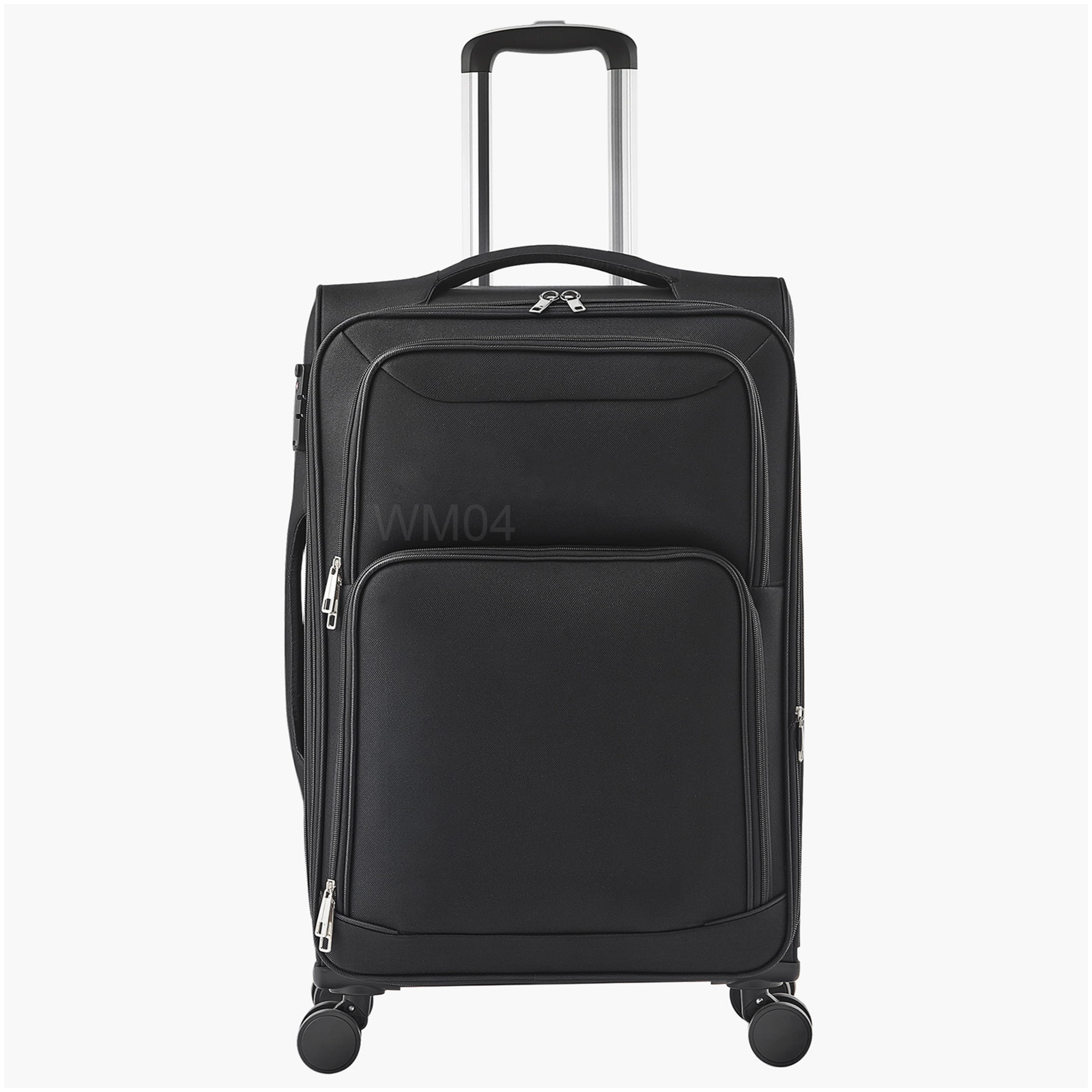 MANGIJOY Large Capacity 24 Inch Expandable Spinner Suitcase - Black Check-In Luggage with TSA Lock