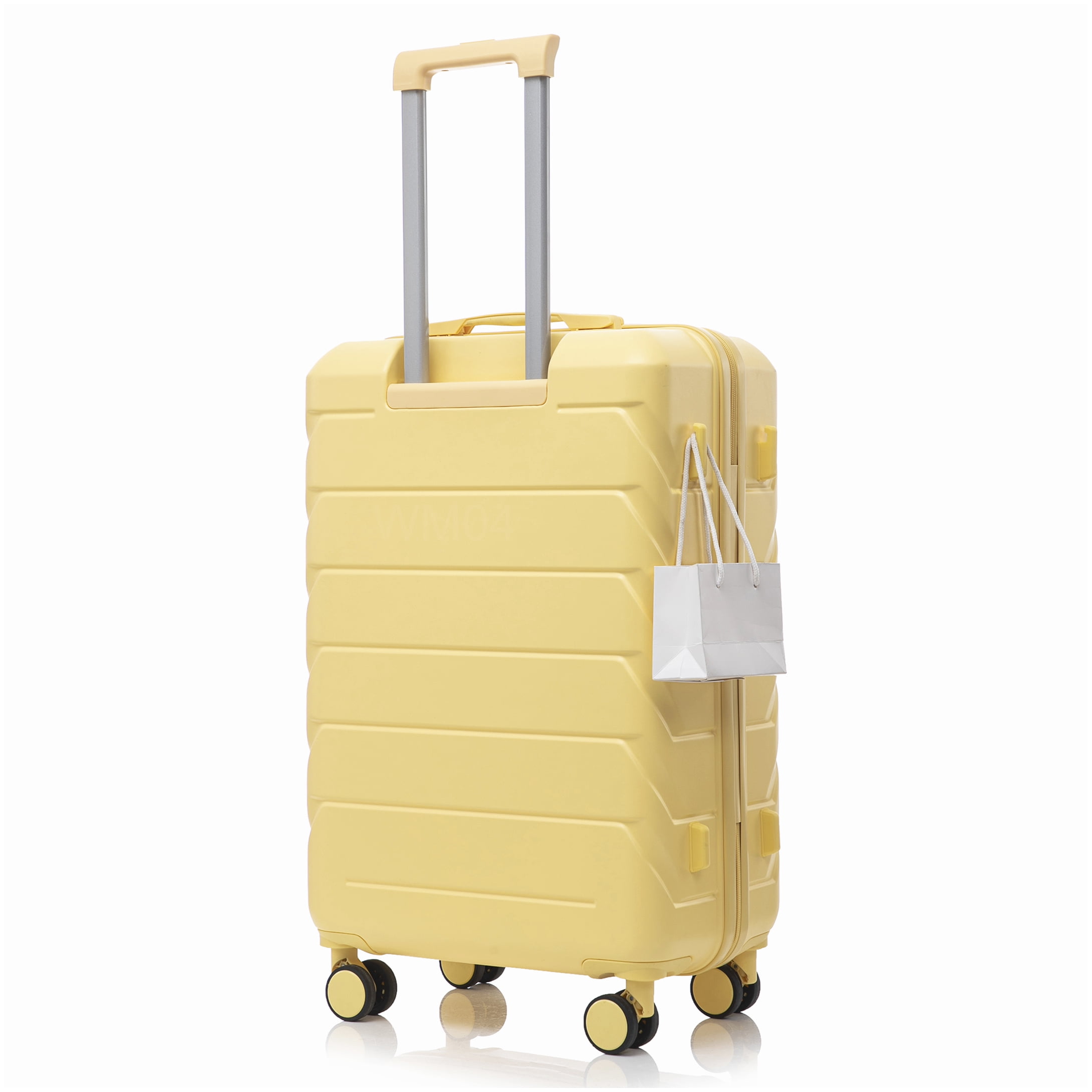 MANGIJOY Large Yellow Hardside Suitcase, 28" Check-In Luggage with 4 Spinner Wheels &; Combination Lock, Durable ABS Material for Family Trips