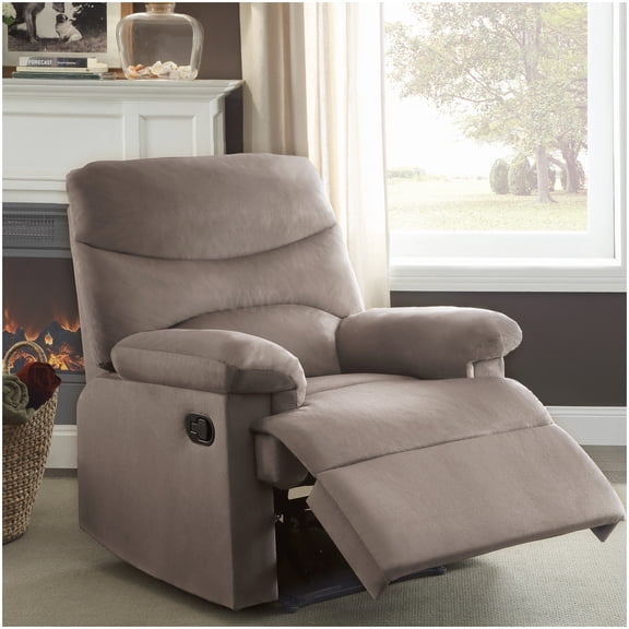 MANGIJOY Light Brown Fabric Reclining Chair with Push-Back Motion and Wall Hugger Design