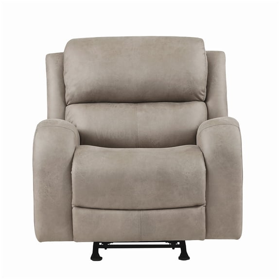 MANGIJOY Microfiber Rocker Recliner for Living Room  Brown Upholstery with High Weight Capacity and Easy Assembly