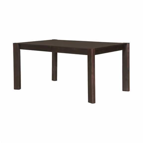 MANGIJOY Modern Expandable Farmhouse Table, Walnut Solid Wood Dining Table with Extension Leaf for 8 People
