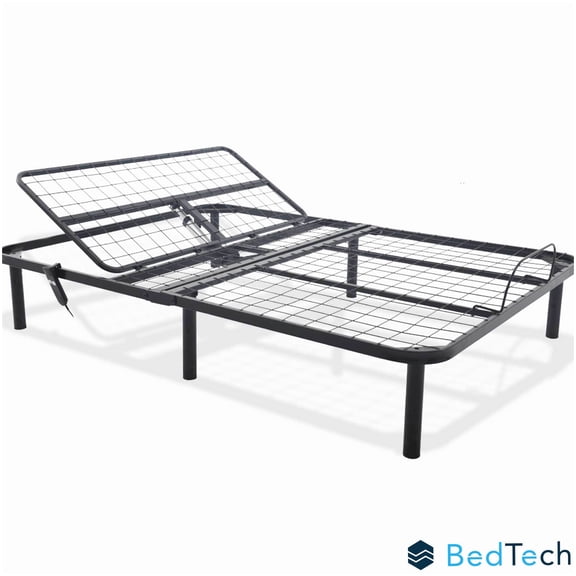 MANGIJOY No Box Spring Adjustable Bed Base, Head Lift, 850lbs Capacity, Tool-Free Setup, Black Metal Frame