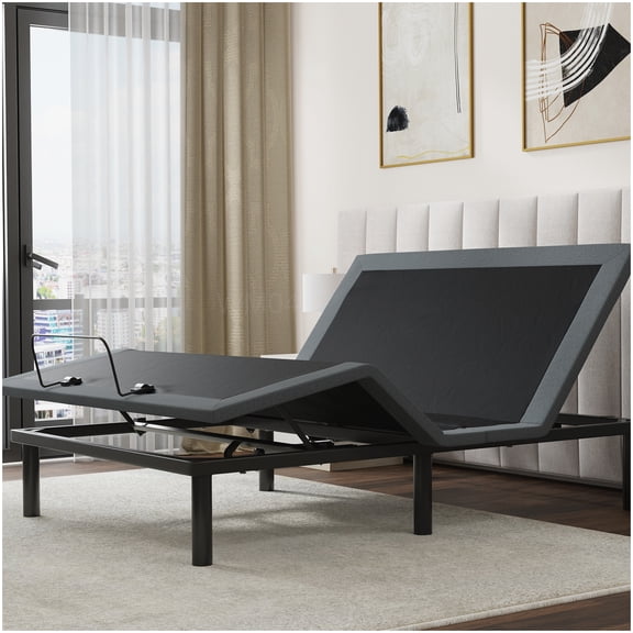 MANGIJOY Queen Adjustable Foundation w/ Remote, Motorized Head Foot Incline, Zero Gravity, Tool-Free Installation, Strong Steel Frame