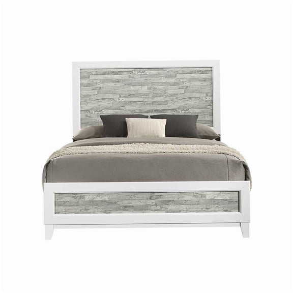 MANGIJOY Queen Bed Frame with Padded Headboard, Platform Design with Wood Slats, No Box Spring Needed