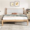 MANGIJOY Queen Size Low Profile Platform Bed Frame with Upholstered ...