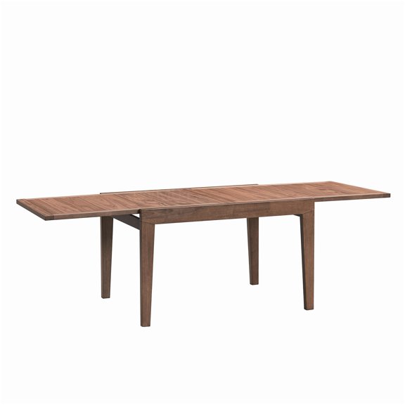 MANGIJOY Rectangular Walnut Dining Table with Drop Leaf for Space Saving