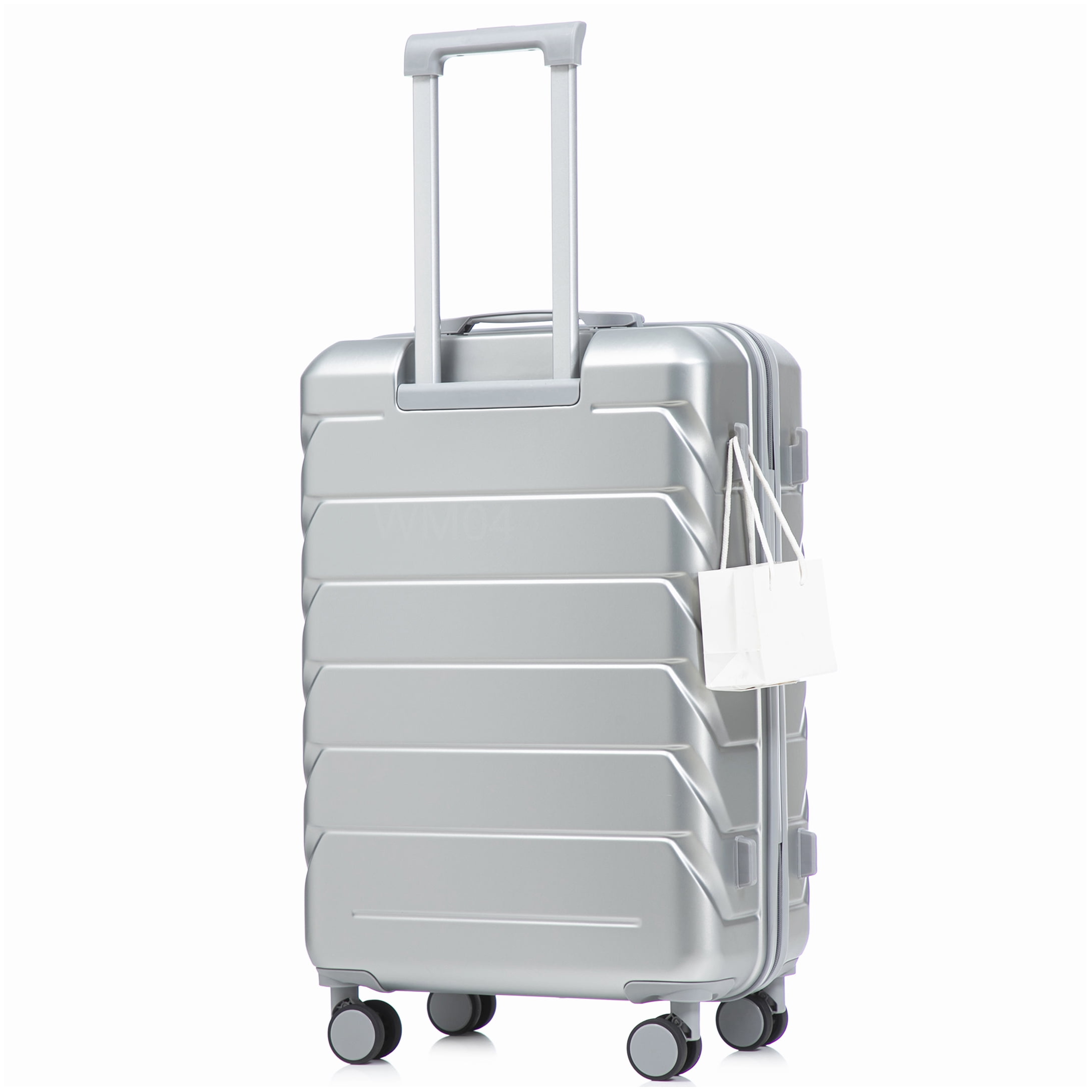 MANGIJOY Silver ABS Hardside Spinner Luggage, 28 Inch Large Checked Bag with TSA Lock &; Retractable Handle