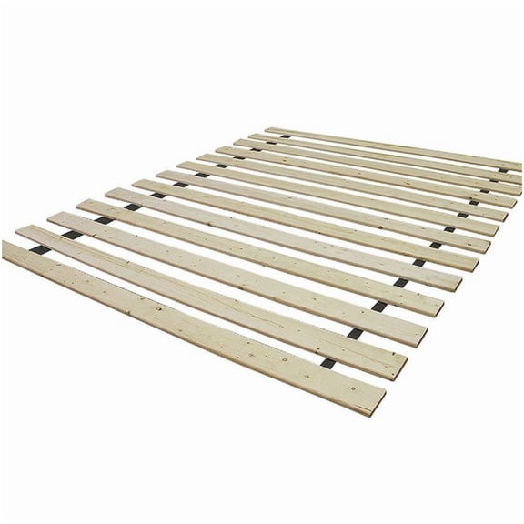 MANGIJOY Solid Wood Queen Bed Slat Kit with Fabric Strap System, Tool-Free Assembly Mattress Foundation