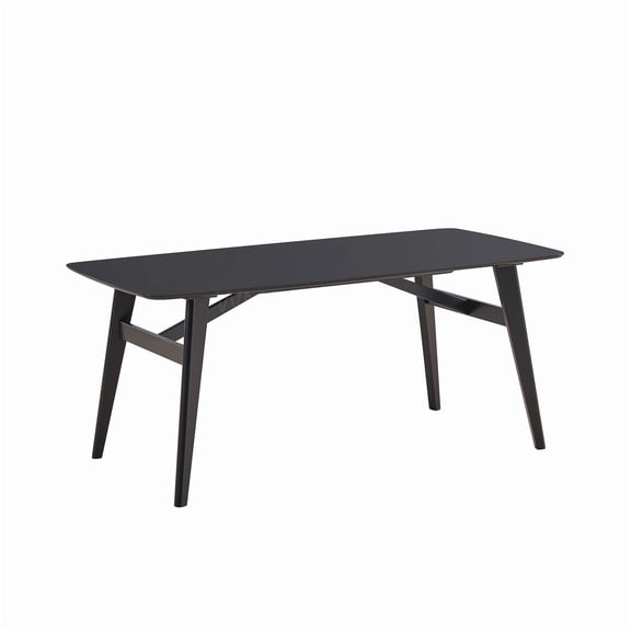 MANGIJOY Synthetic Wood Dining Table in Black, Eliora Fixed Top Design for Home Use
