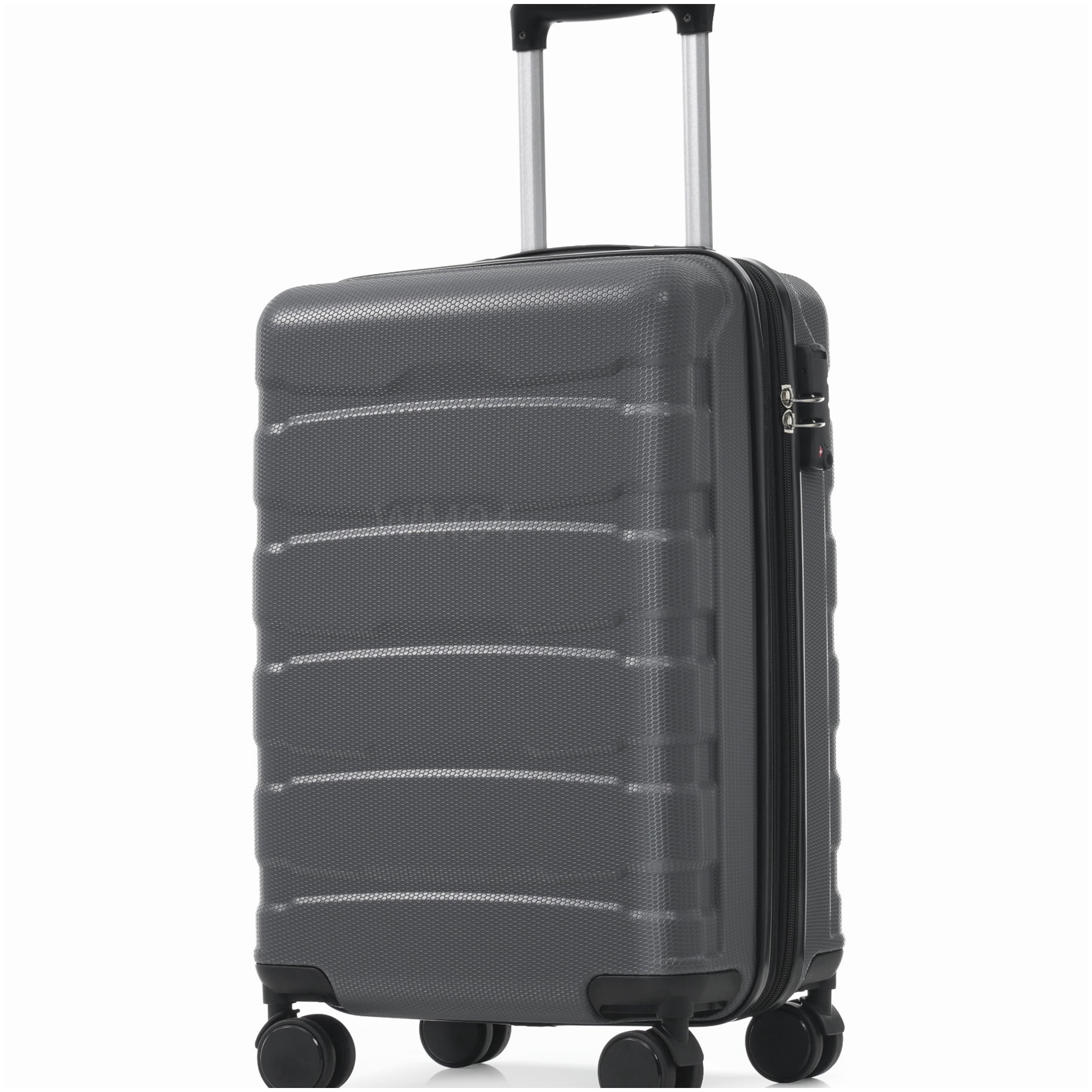 MANGIJOY TSA Lock Carry On Luggage 20 Inch, Hardshell Expandable Suitcase with 8 Spinner Wheels, Gray ABS