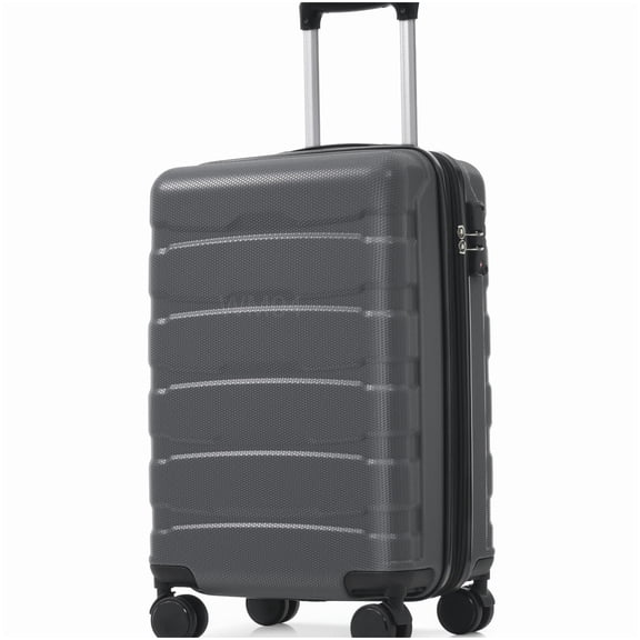 MANGIJOY TSA Lock Carry On Luggage 20 Inch, Hardshell Expandable Suitcase with 8 Spinner Wheels, Gray ABS