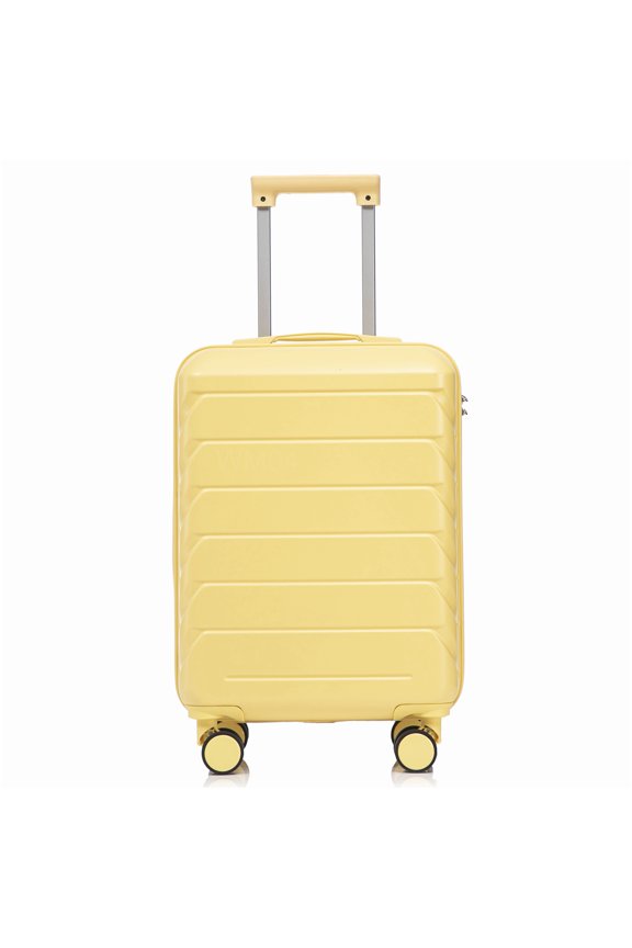 TSA Travel Suitcase, 20 Inch ABS Hardshell Spinner Luggage in Yellow, Check-In Bag with Lock
