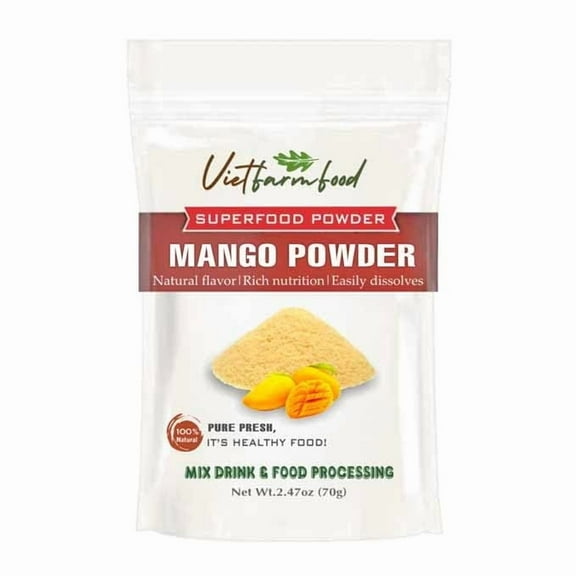 MANGO POWDER 2.47 oz (70g) VIETFARMFOOD: Pure freeze-dried fruit powder, made from real fruit with no added sugar - Perfect for daily nutrition to keep your body full of vitality.