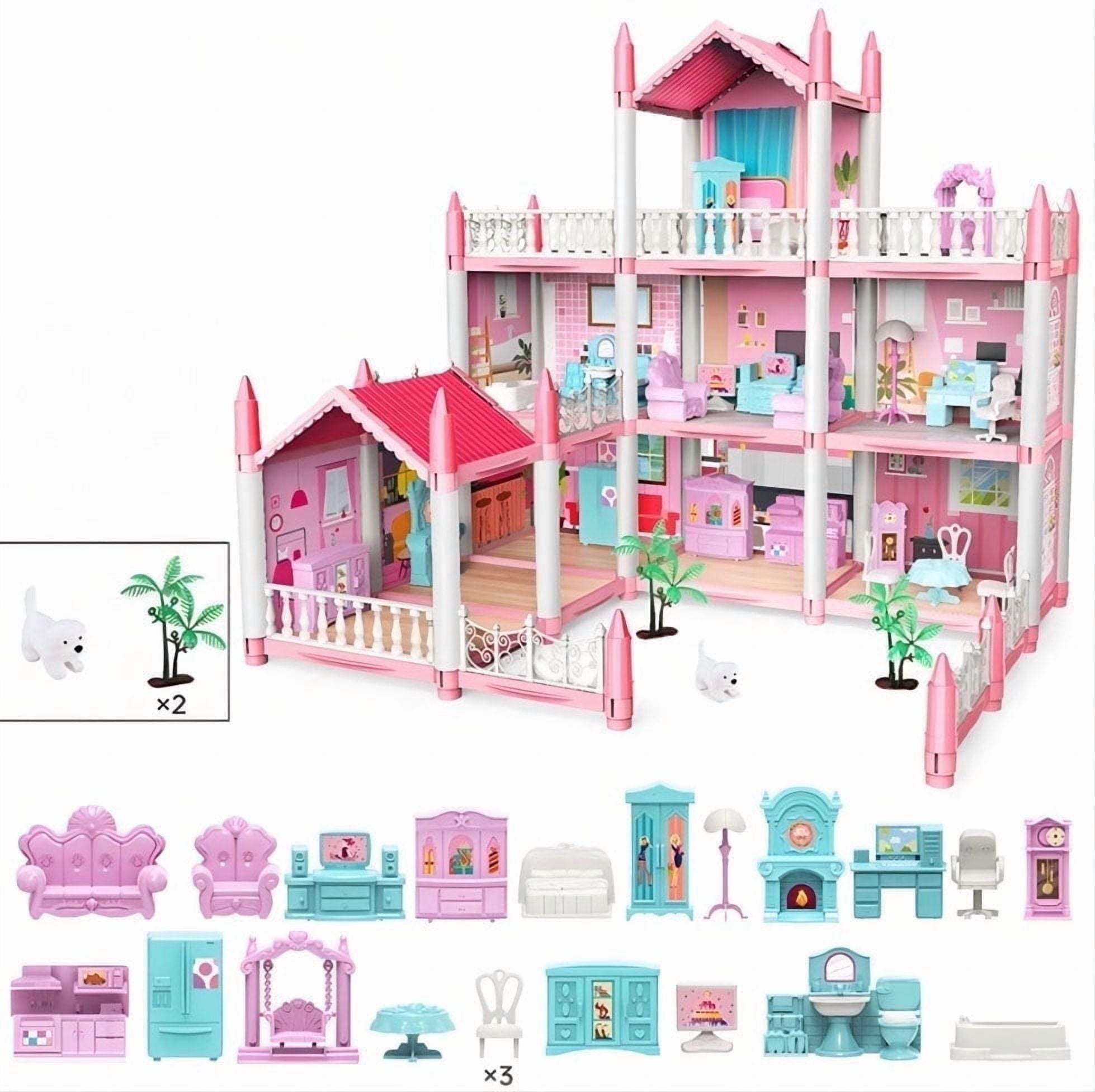 MANGOBOB Dollhouse for Kids Furniture Preschool Dollhouse House Toy for Toddlers Girls