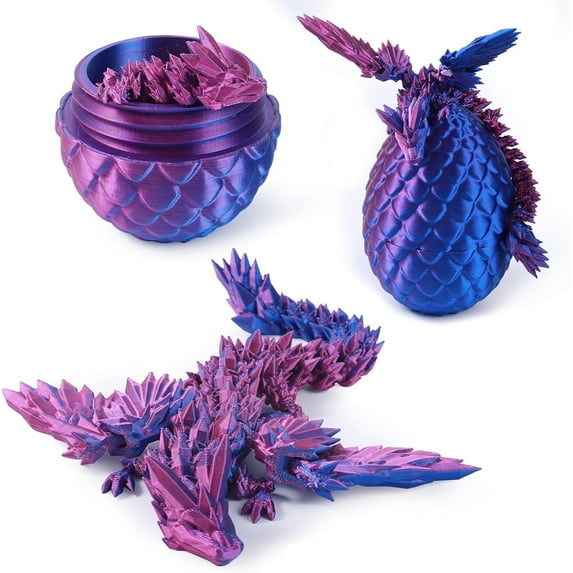 MANGOBOB 3D Printed Dragon Eggs with Movable Articulated Crystal