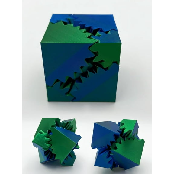 MANGOBOB 3D Printed Gear Ball Spin Ball Cube Fidget Toys, Red