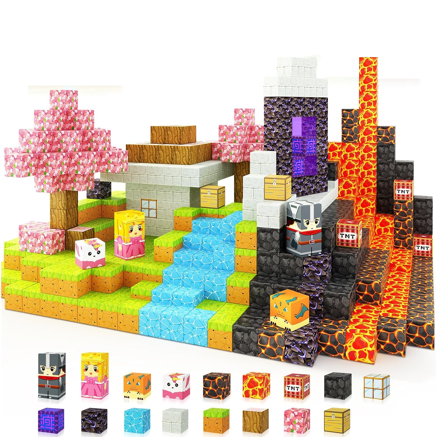 MANGOBOB Magnetic Blocks Building Set, 70 Pieces