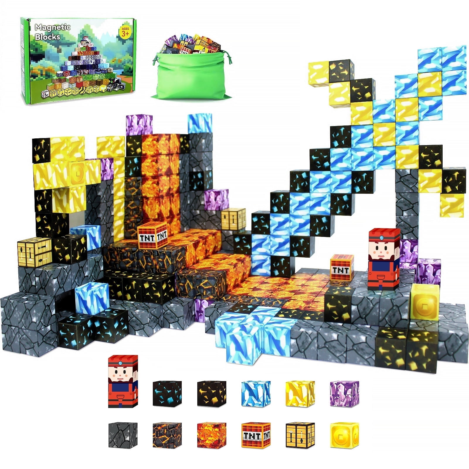 MANGOBOB Magnetic Blocks Building Toys for Boys and Girls Ages 3+