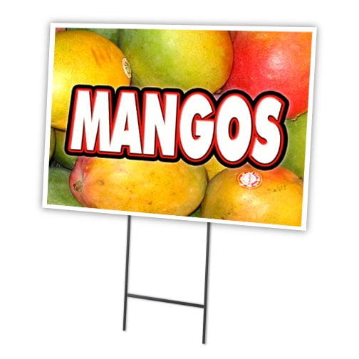 MANGOS 12"x16" Yard Sign & Stake | Advertise Your Business | Stake Included Image On Front Only | Made in The USA