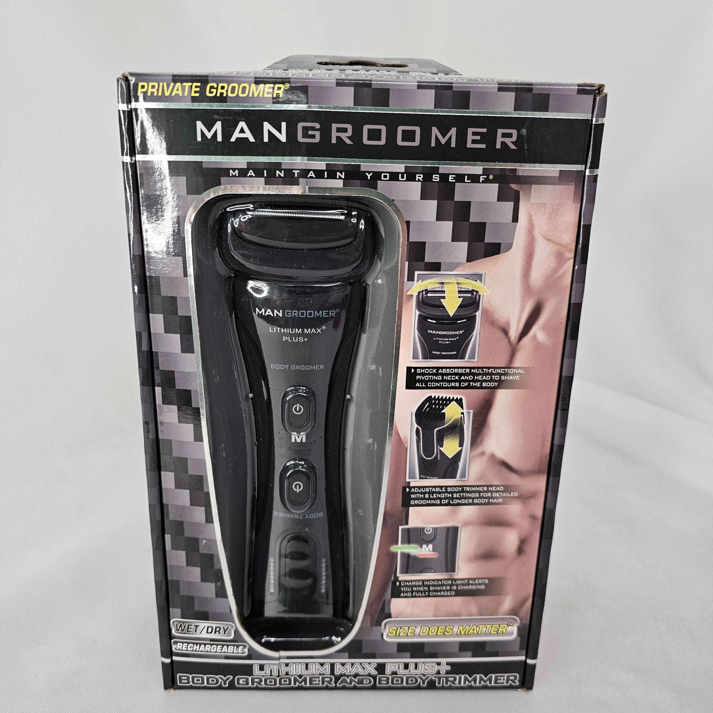 MANGROOMER - LITHIUM MAX PLUS+ Body Groomer, Ball Groomer & Body Trimmer With Free Bonus Foil Included! Private Groomer, Groin, Body Shaver (Generation 7.0)