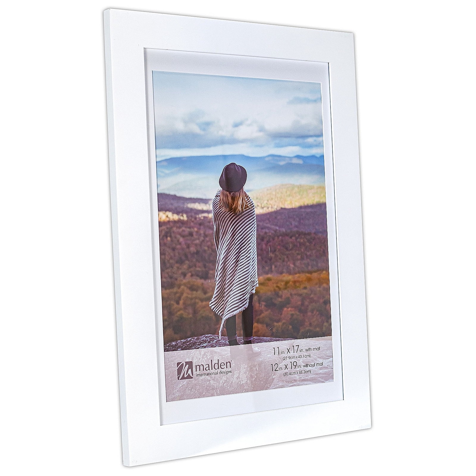 12x19 Frame MANHATTAN White w coordinated mat 12x19 11x17 frame - 11x17 - Walmart.com