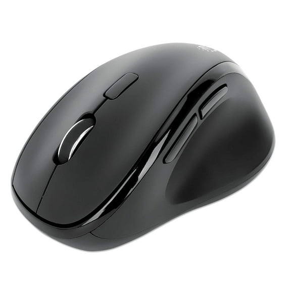 MANHATTAN Wireless Ergonomic Mouse  2.4 GHz RF, 800/1200/1600 dpi, Six Buttons with Scroll Wheel, USB-A & USB-C 2-in-1 Receiver Dongle  for Laptop, Computer, PC
