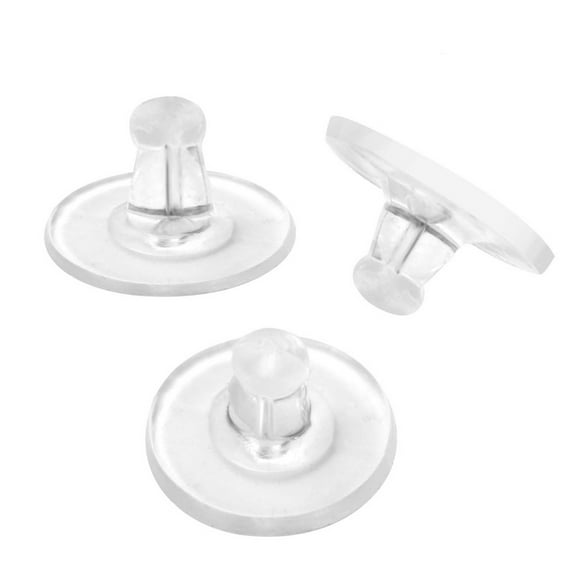 MANHUJI 100Pcs Bullet Clutch Earring Backs With Pad 50Pairs Earring Backs Earring Backs for Droopy Ears Studs Fishhook Earring Backs Replacements Clutch Back (Clear,One Size)