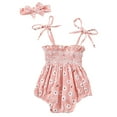 thumbnail image 1 of MANHUJI Baby Girl Clothes 3-6 Months Toddler Babys Girls Summer Newborn Floral Climbing Suit Romper Bodysuit Outwear Fashion Baby Boy Clothes 6-9 Months Baby Girl Clothes 12 18 Months (Pink,70), 1 of 6
