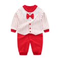 thumbnail image 1 of MANHUJI Baby Girls Clothes Baby Clothing Jumpsuit Baby Romper Long Sleeved Spring Autumn Summer Newborn Long Sleeved Crawling Suit Gentleman Jumpsuit 6-9 Month Sleepers (Red2,59), 1 of 6
