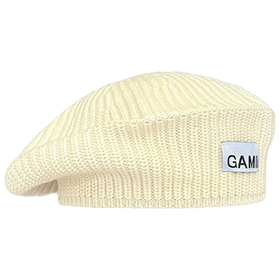 MANHUJI Beret Hat Men Womens Autumn And Winter Square Pile Hat Lattice Pile Of Hats Retro Warm Fashion Hat French Beret (Beige,One Size)