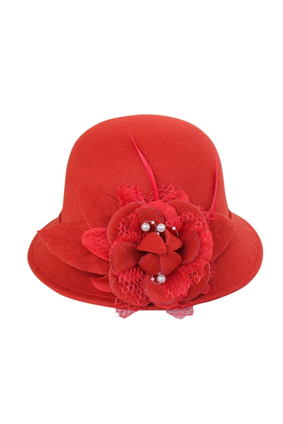Church Hats For Women Women Fashion Beret French Style Painter Hat Cap Vintage Warm Party Top Hat Summer Hats For Women (Red,One Size)