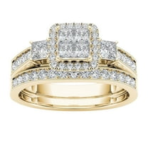 MANHUJI Engagement Rings for Women Couple Rings Gold-Plated inlaid Zircon Ring Classic Jewelry Gold Jewelry Engagement Rings Engagement Rings for Women(G,9)