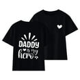 thumbnail image 1 of MANHUJI Girls 5T Shirts Kids T Shirt Baby Girls T Shirt Boys' Short Sleeve Top Parent Child Sentiment Kids Round Neck Short Sleeve T Shirt 5T Shirts Girls 3T Boy Clothes Summer (Black,120), 1 of 5