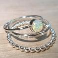 thumbnail image 1 of MANHUJI Gold Plated Rings Sterling Silver Opal Ring Stacking Ring Set 3Pcs Silver Minimalist Geometric Ring Engagement Ring Gold Plated Rings for Women Gold Plated Rings(Silver,10), 1 of 5