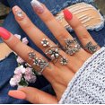 thumbnail image 1 of MANHUJI Gold Ring Jewelry Diamond Opal Wedding Fire Set Ring 4Pcs Natural Retro Gemstone Rings Rings Rose Gold Rings for Women Anillos Para Mujer Gold Ring(Silver,One Size), 1 of 6