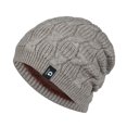 thumbnail image 1 of MANHUJI Guy Gifts Hat Warm Chunky Cable Knit Hats Soft Stretch Thick Cute Knitted Cap For Cold Weather Letter Hats Stuff For Men (Beige,One Size), 1 of 4