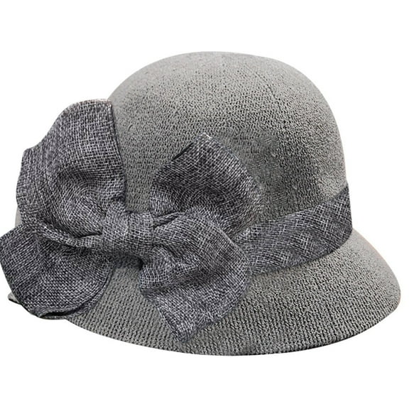 MANHUJI Hats For Women Fashionable Fashion Women Sun Beach Hat Straw Cap Summer Hat Fisherman Soft Bow Baseball Caps Cloche Hats For Women (Gray,One Size)