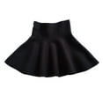 thumbnail image 1 of MANHUJI High Waisted Skirt Kids Big Little Girls' High Waist Knitted Flared Pleated A Line Skirt Casual Solid Above Knee Skirt for Toddler Children Summer Skirt Faldas (Black,110), 1 of 6