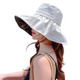 thumbnail image 1 of MANHUJI Hiking Gear Women'S Empty Top Sun Hat Summer Leisure Travel Anti Large Eaves Sunscreen Black Rubber Fisherman Hat Mens Fishing Hat (Sky Blue,One Size), 1 of 4